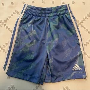 Adidas Blue and Green Performance boys Shorts